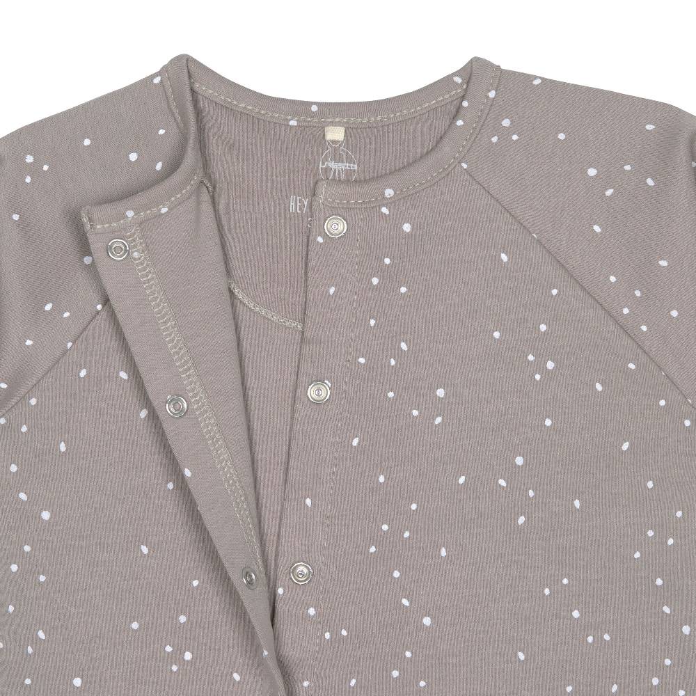 Lässig Baby Schlafanzug mit Füßen - Bio Baumwolle, Sprinkle, taupe Neueste Stile