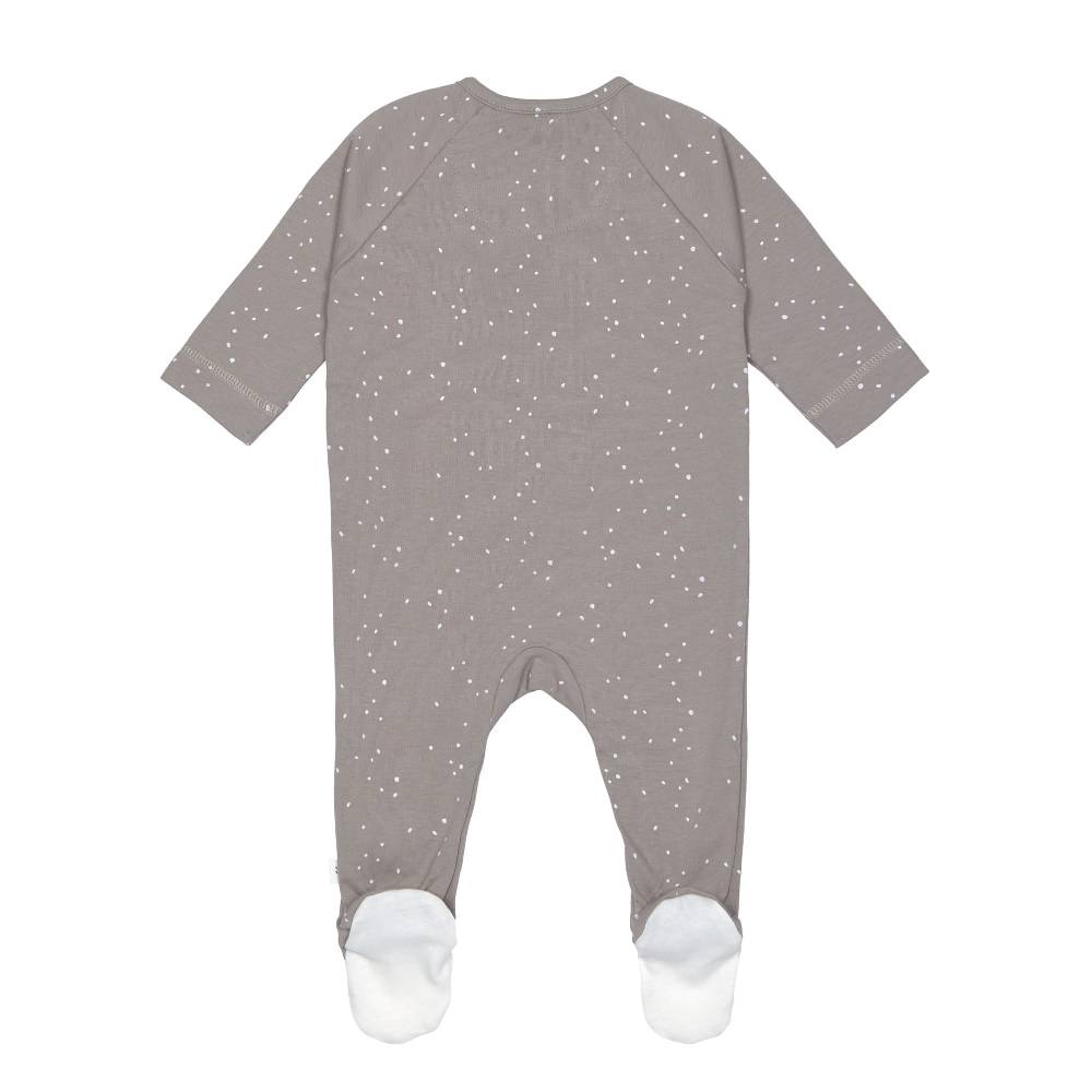 Lässig Baby Schlafanzug mit Füßen - Bio Baumwolle, Sprinkle, taupe Neueste Stile