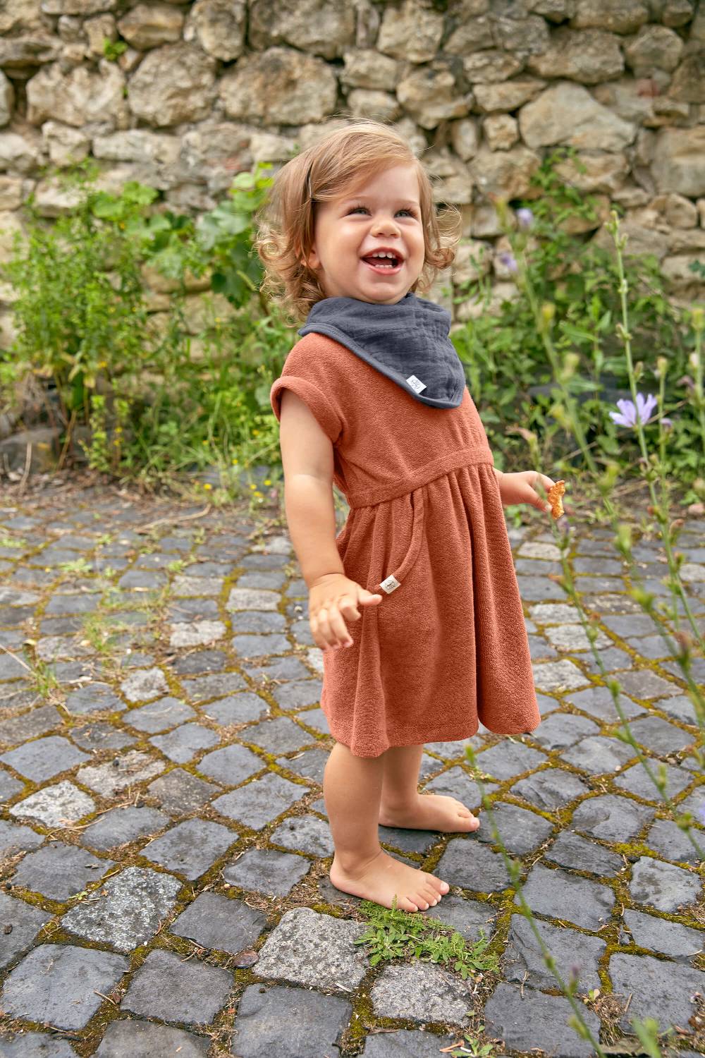 Lässig Frottee Kleid Kinder, Rostrot Letzte 2 Tage