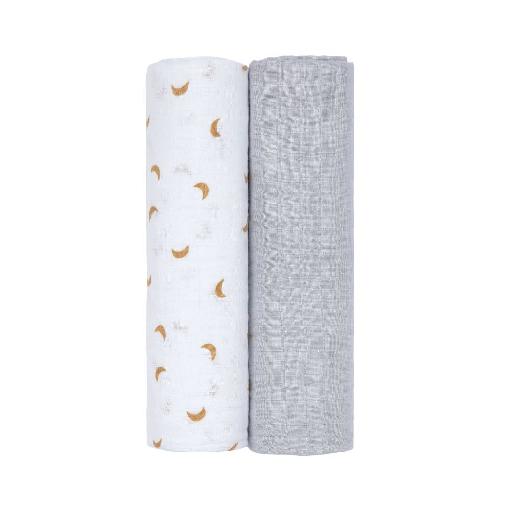 Lässig Mulltücher (2 Stk) - Swaddle & Burp Blanket XL, Adventure Traktor Letzter Tag