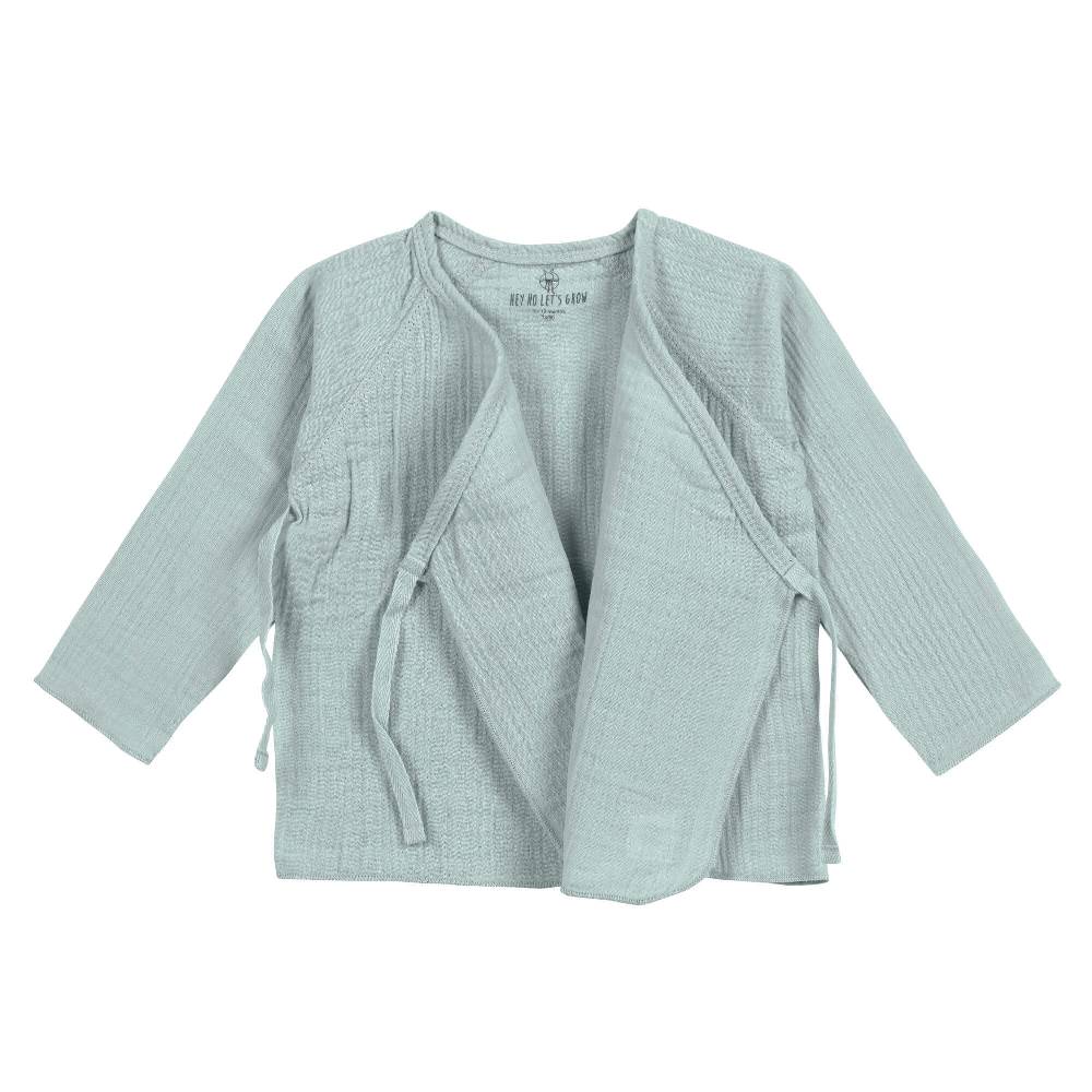 Lässig Musselin Wickelshirt - Bio Baumwolle, Silbergrau Bis zu 65% Rabatt