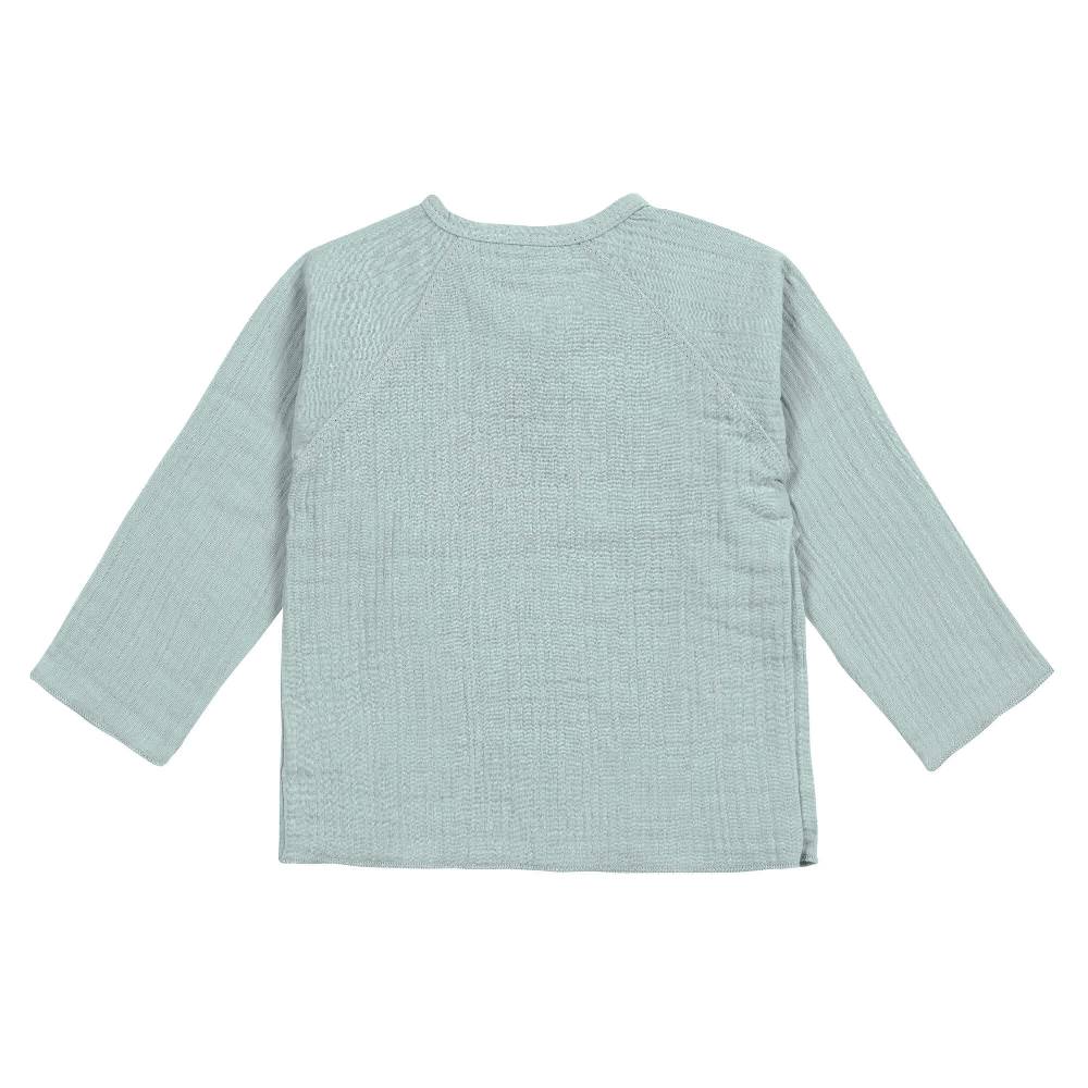 Lässig Musselin Wickelshirt - Bio Baumwolle, Silbergrau Bis zu 65% Rabatt