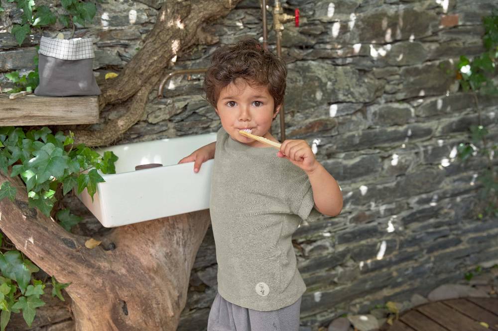 Lässig Frottee T-Shirt Kinder, Oliv Bis zu 55% Rabatt