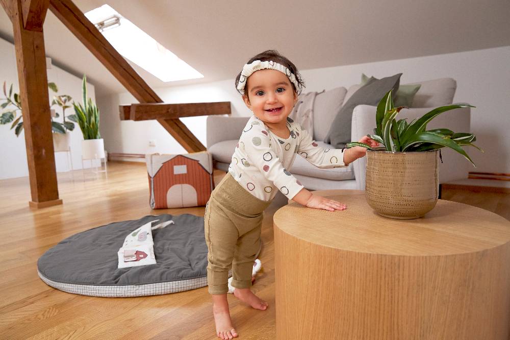 Lässig Baby Wickelbody kurzarm - Bio Baumwolle, Kreise, Beige Super Rabatt