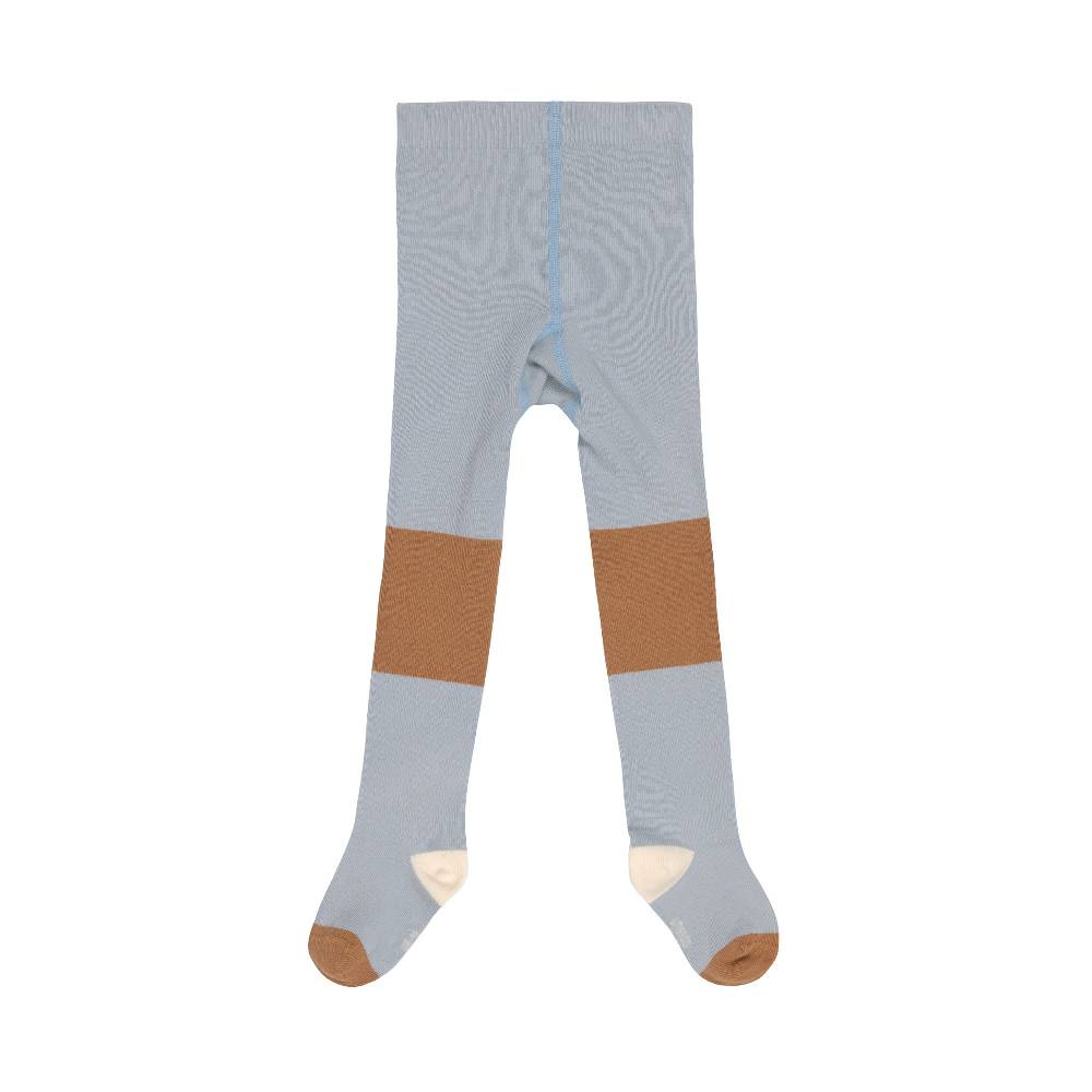 Lässig Strumpfhose GOTS - Tights, Block Streifen Hellblau Karamell Clearance-Verkauf