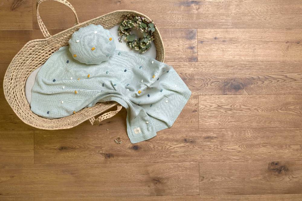 Lässig Babydecke - Bio Baumwolle, Dots, Light Mint Auslauf