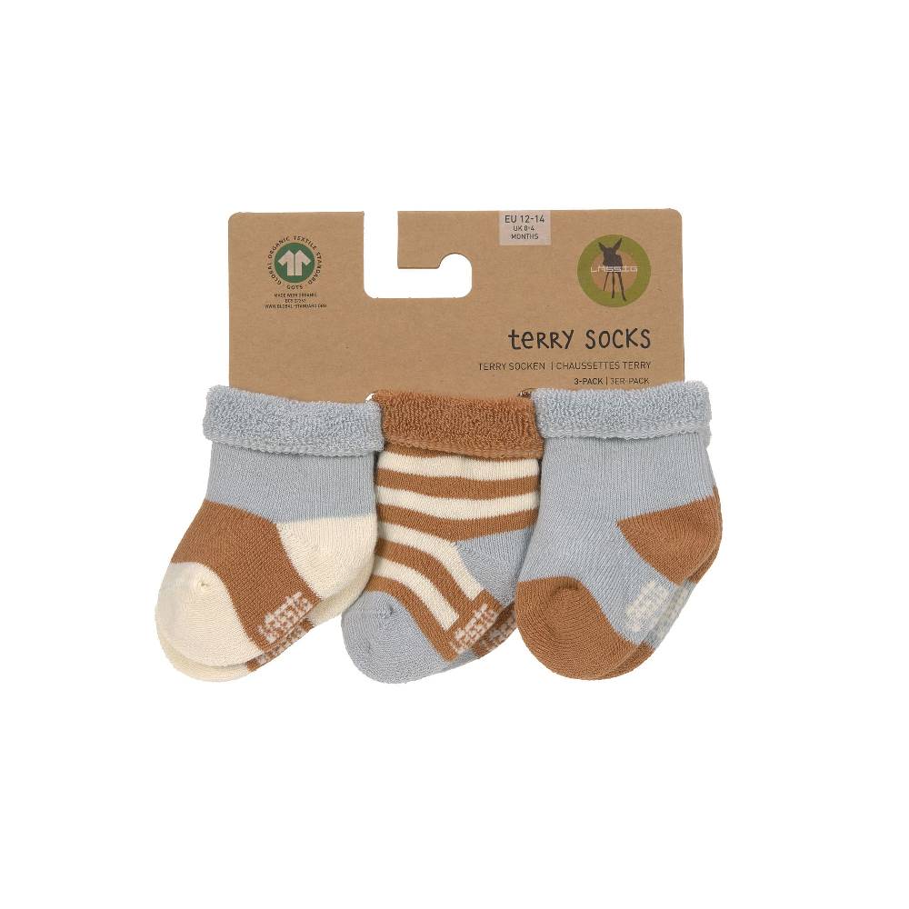 Lässig Frottee Socken Kinder (3er Set), Hellblau Karamell Verkauf