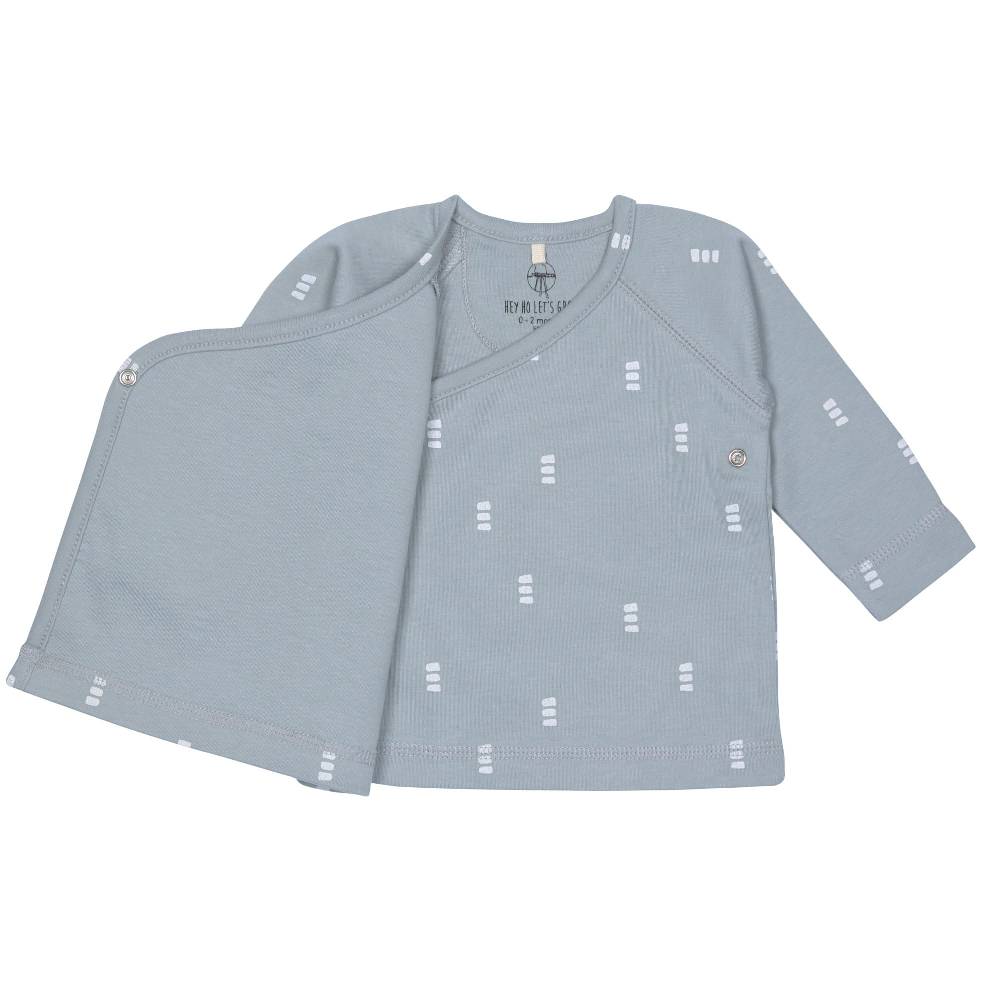 Lässig Baby Wickelshirt - Bio Baumwolle, Blocks, Hellblau Sonderangebot