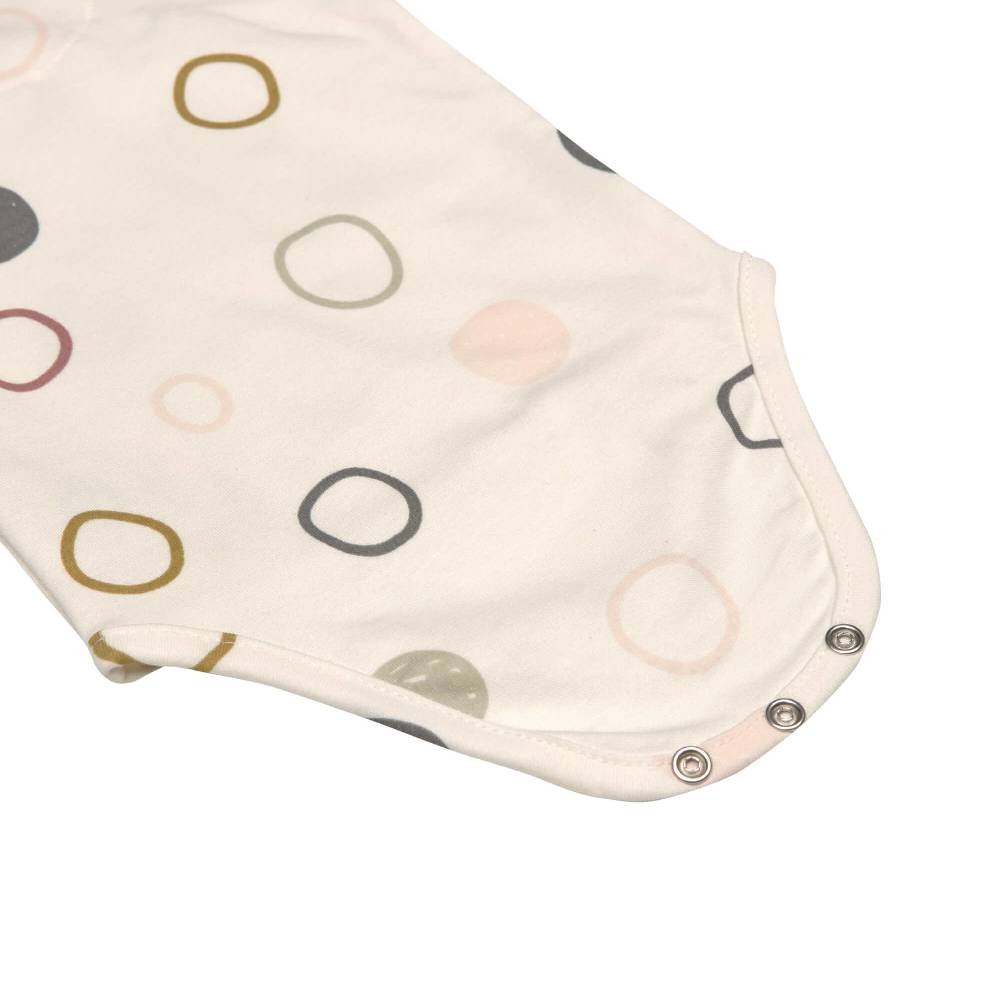 Lässig Baby Wickelbody langarm - Bio Baumwolle, Kreise, Beige Großer Ausverkauf