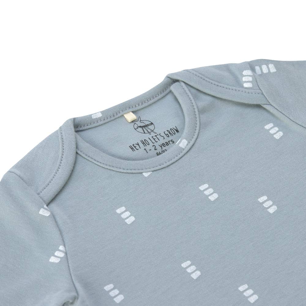 Lässig Baby Body langarm - Bio Baumwolle, Blocks, Hellblau Weihnachtsangebot