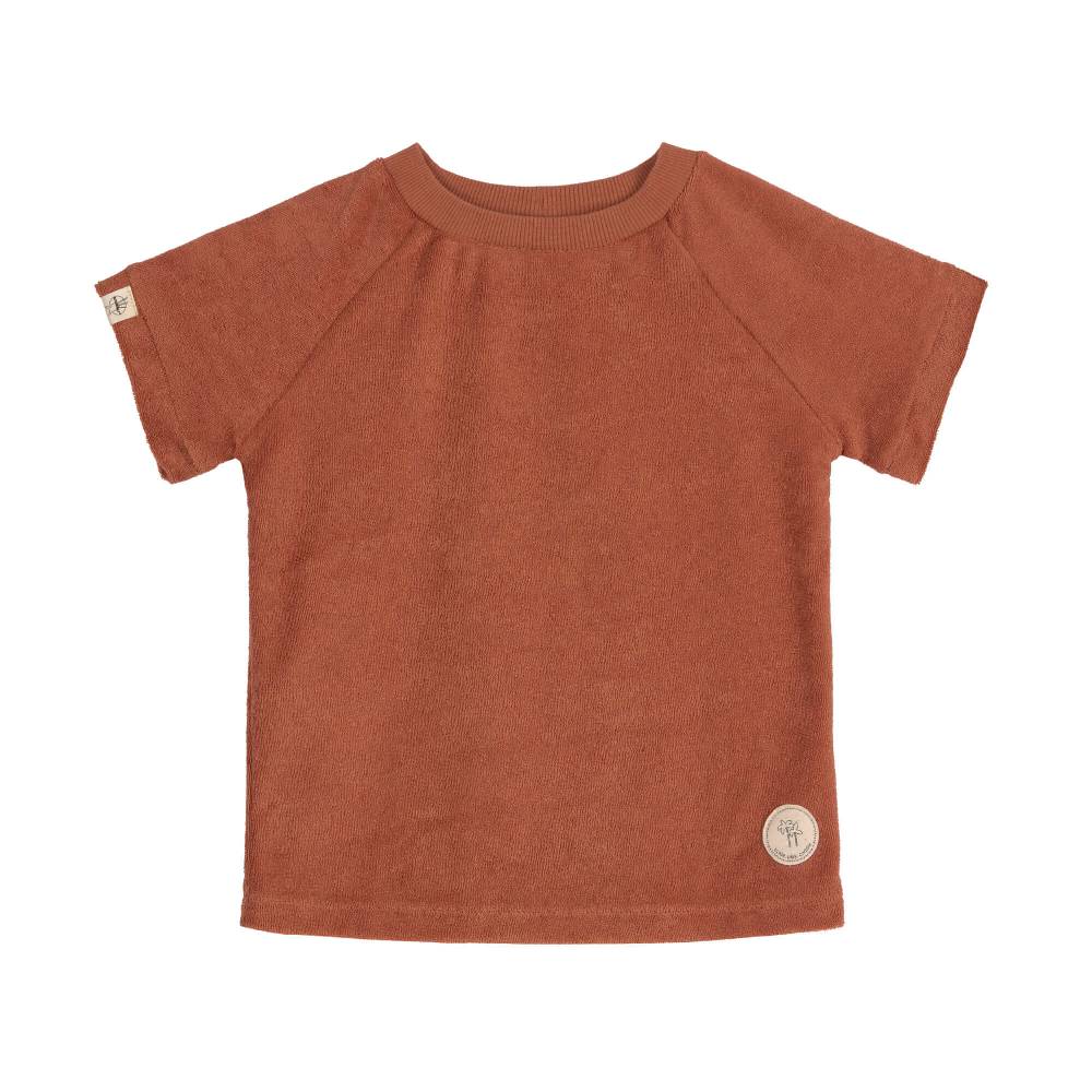 Lässig Frottee T-Shirt Kinder, Rostrot
