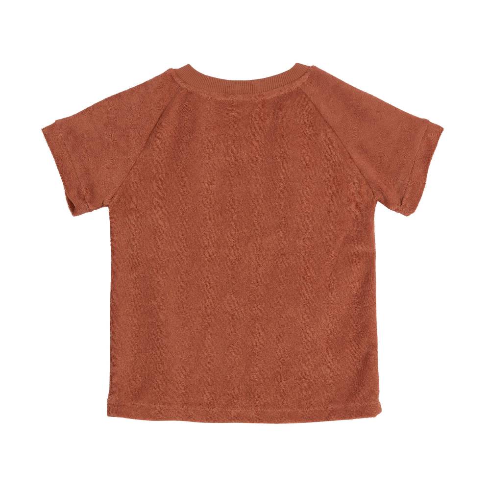 Lässig Frottee T-Shirt Kinder, Rostrot Top Angebot