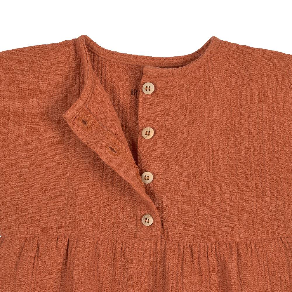 Lässig Kinderkleid - Bio Baumwolle, Rostrot Super Sparpreis