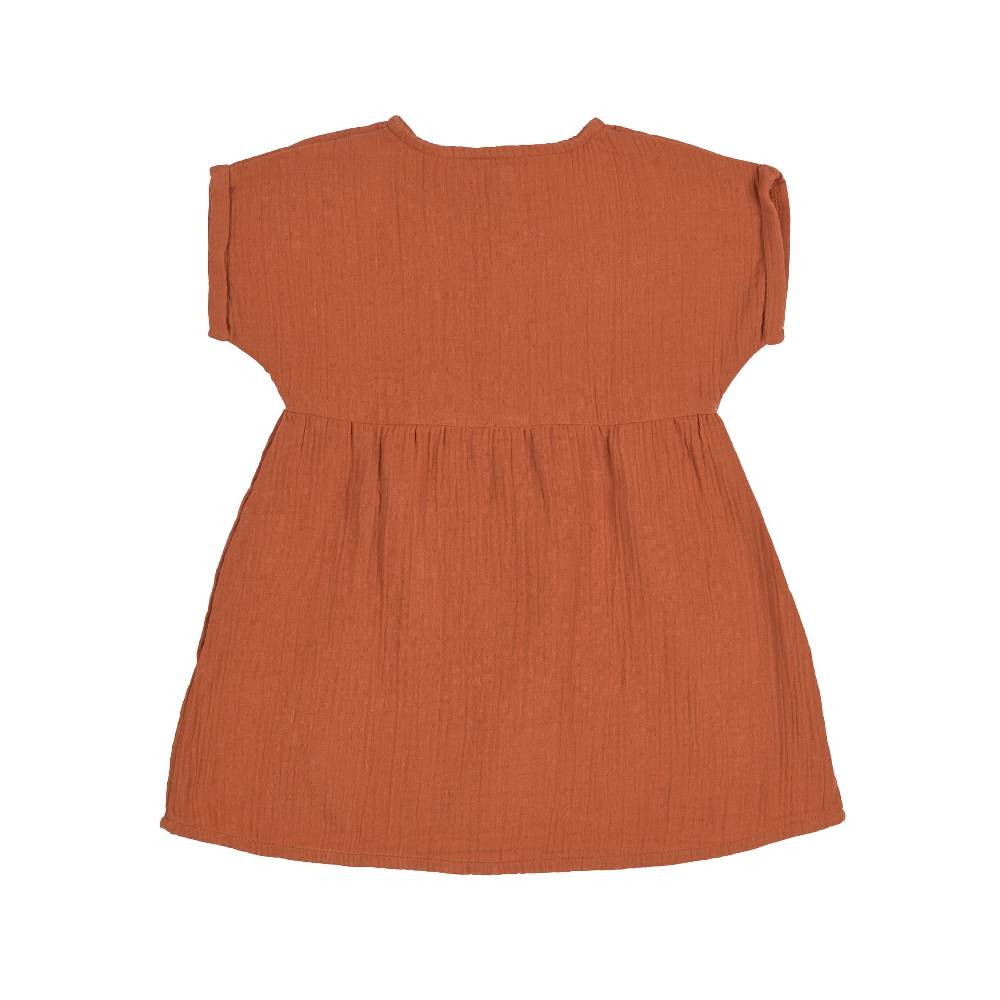 Lässig Kinderkleid - Bio Baumwolle, Rostrot Super Sparpreis