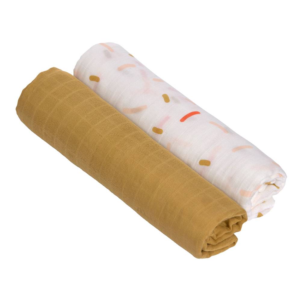 Lässig Mulltücher 2er Set 120 x 120 cm - Little Mateys, Spicy Orange
