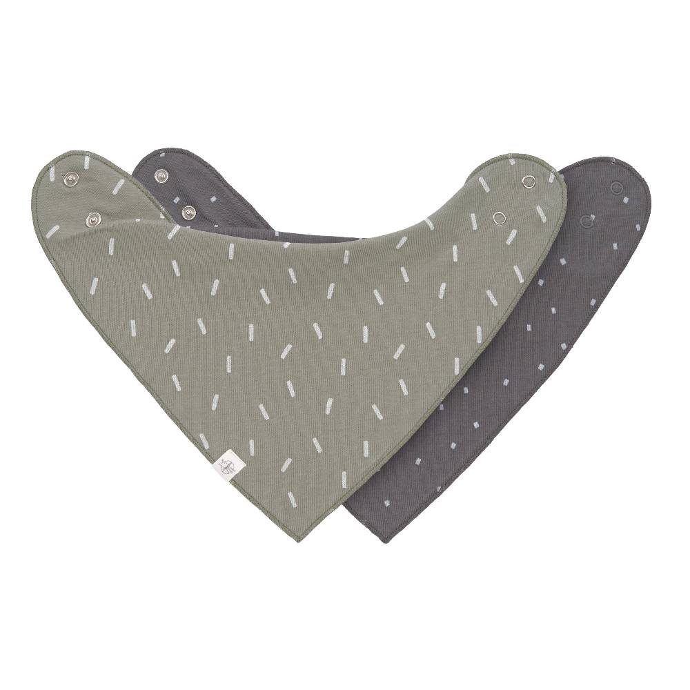 Lässig Dreieckstuch Baby (2 Stk) GOTS - Bandana Cozy Colors, Speckles Olive
