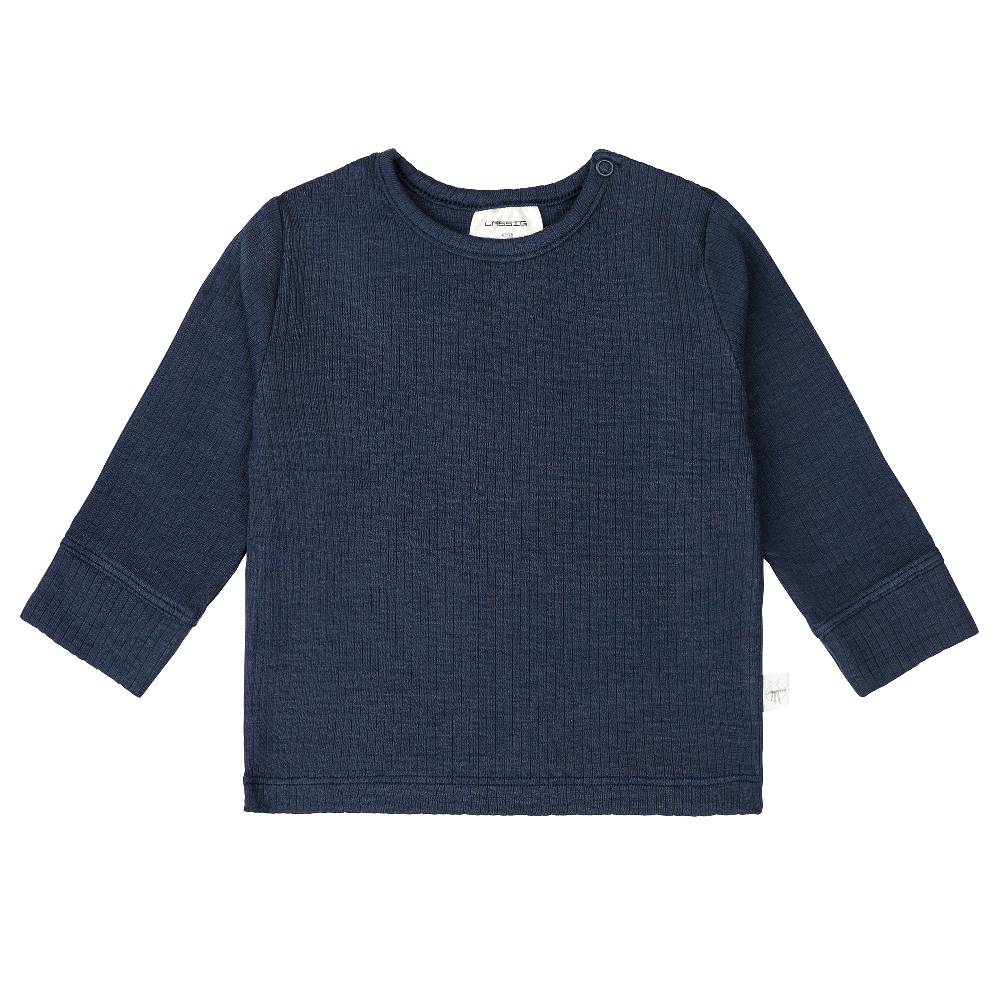 Lässig Baby Langarm Shirt - gerippt, Blau