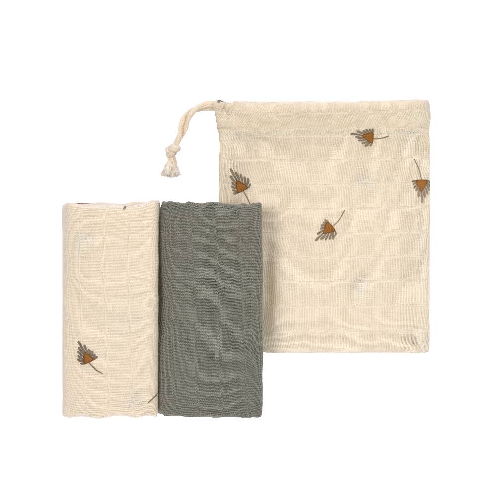 Lässig Mulltücher 2er Set M - Taupe, Grau