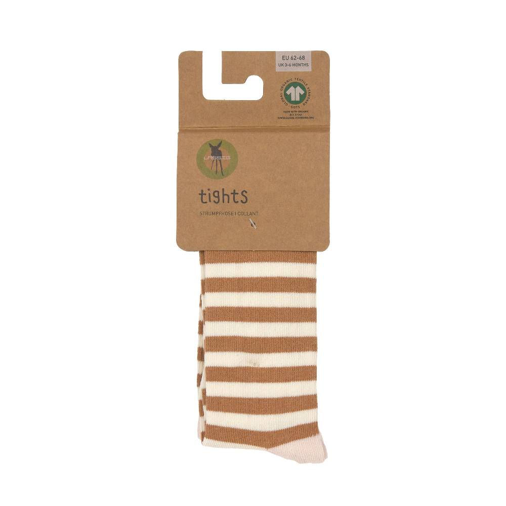 Lässig Strumpfhose GOTS - Tights, Streifen Karamell Weiß Angebote