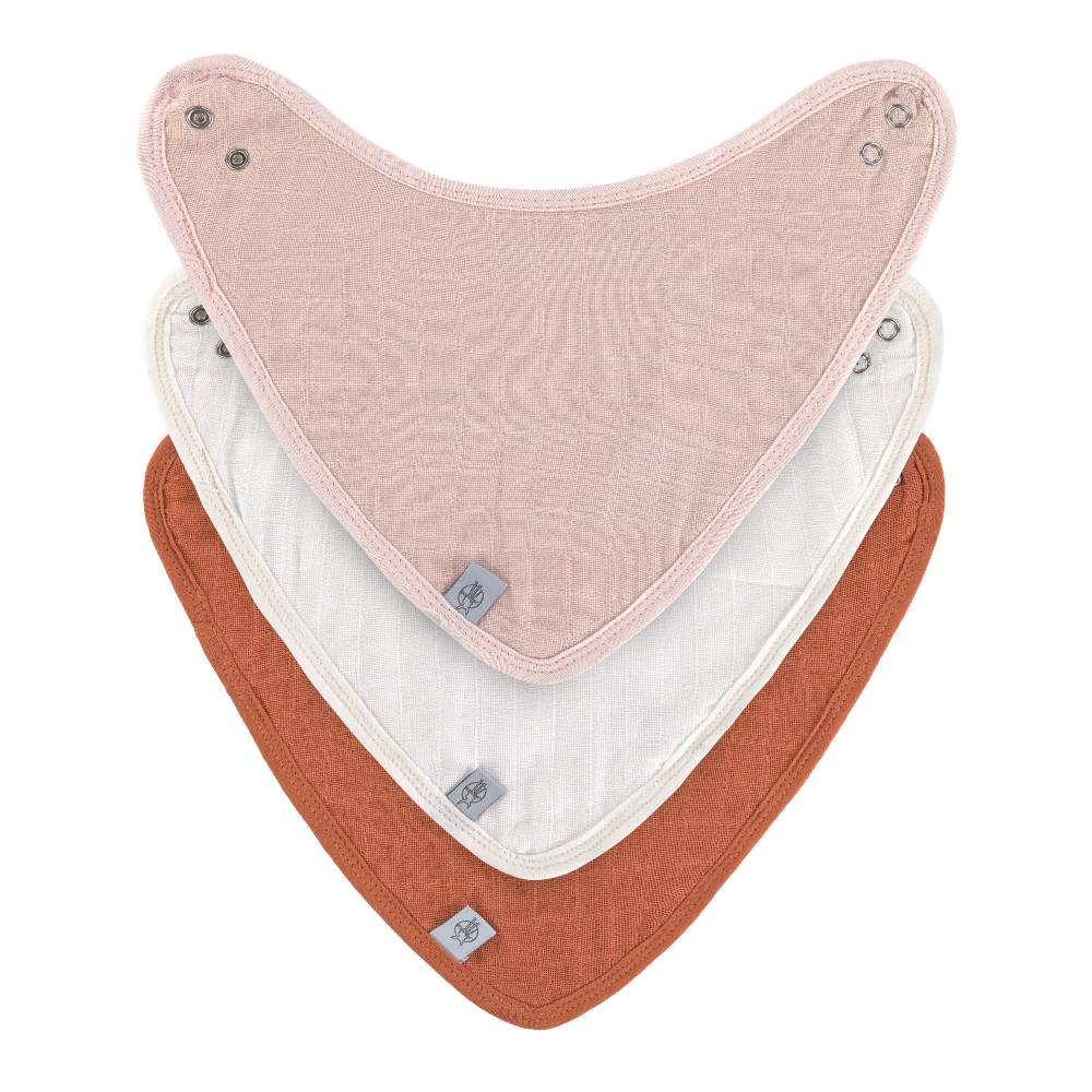 Lässig Halstuch Mull (3 Stk) - Bandana, Powder Pink Milky Rust