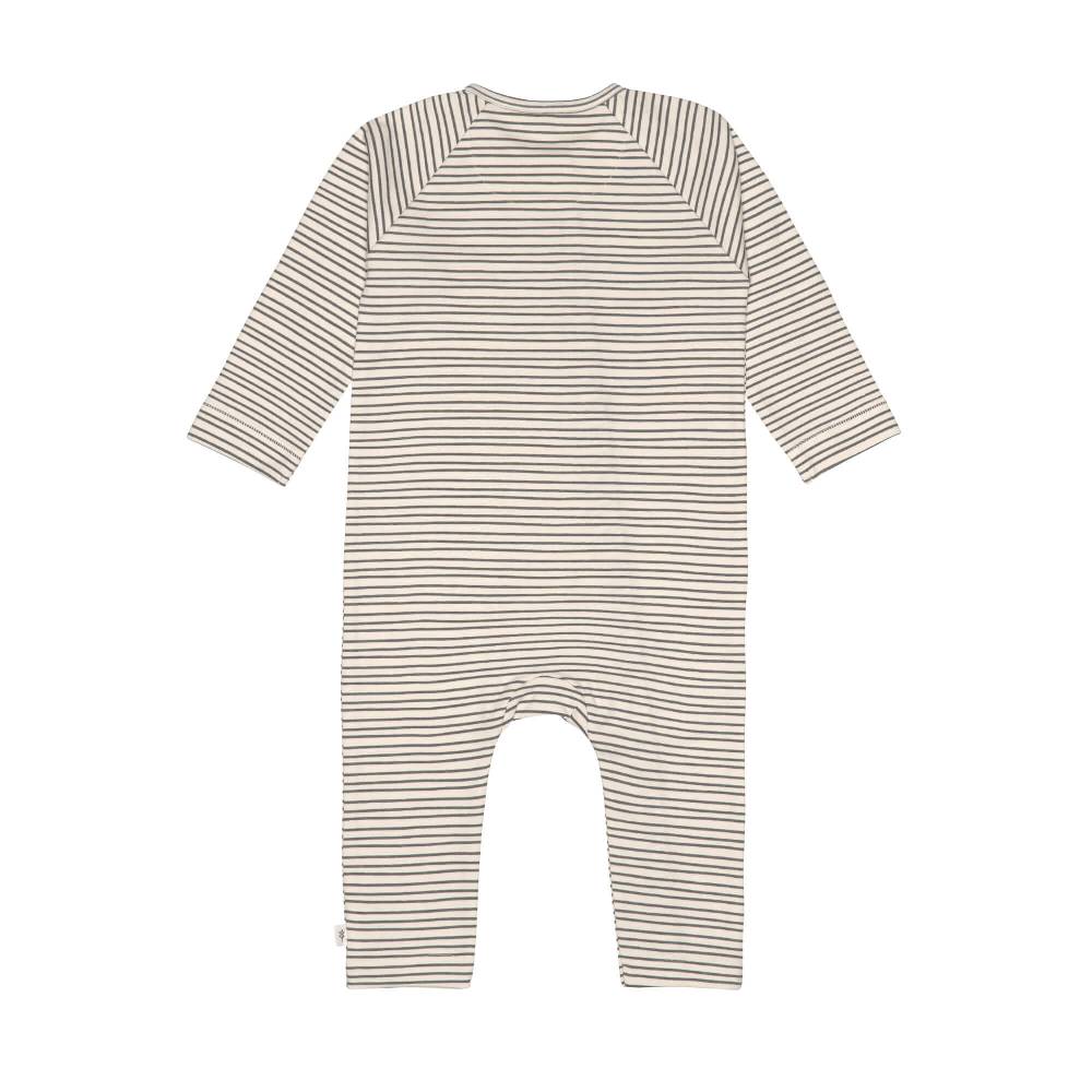 Lässig Baby Schlafanzug - Bio Baumwolle, Striped, Grau Fabrikpreis