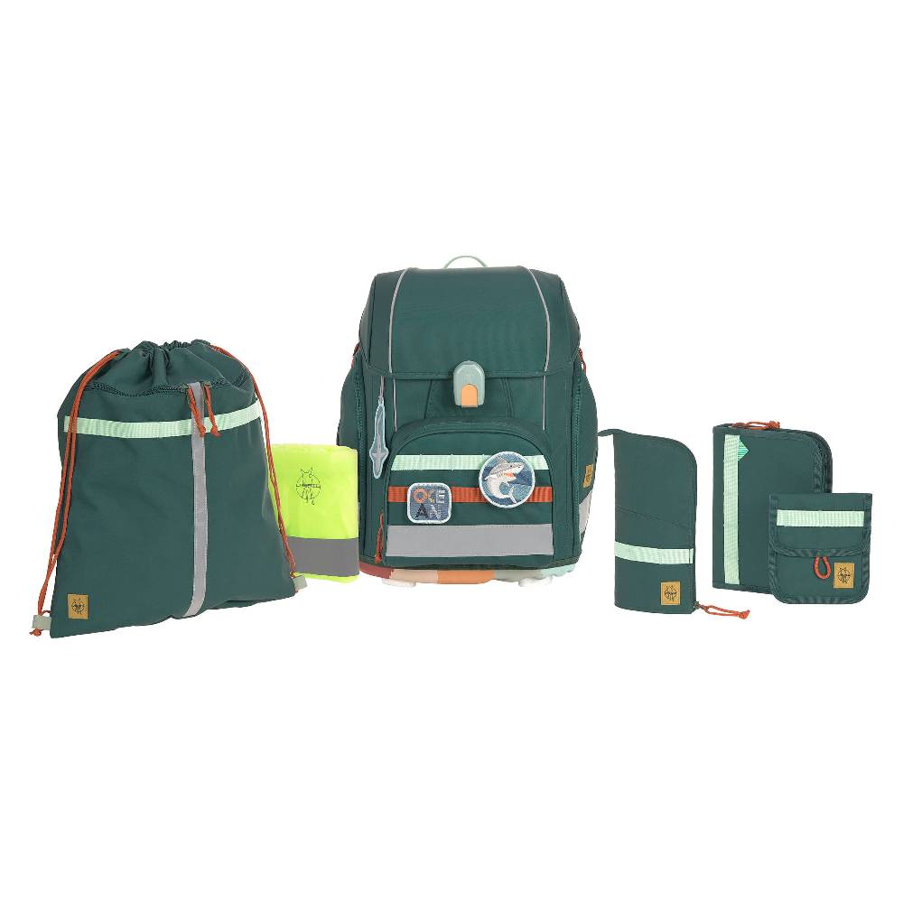 Lässig Schulranzen Set 7-teilig Boxy - Unique Ocean, Dunkelgrün Osterangebot