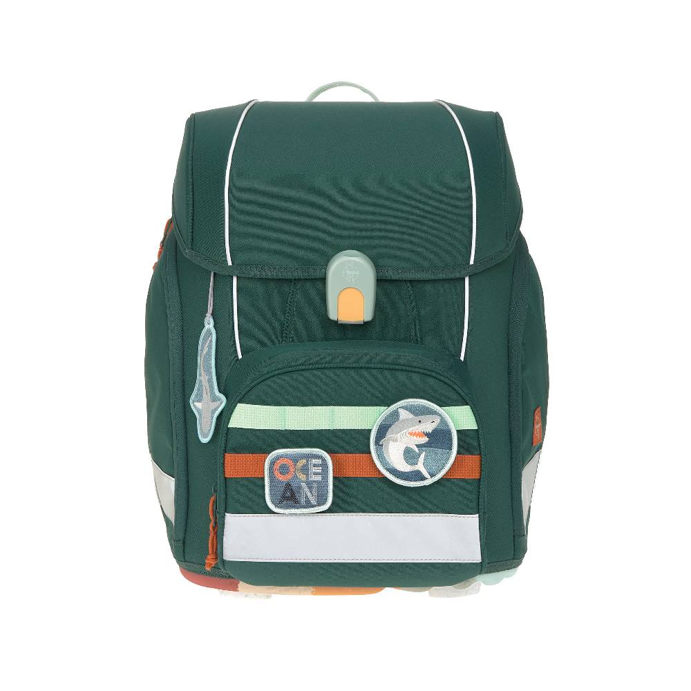Lässig Schulranzen Set 7-teilig Boxy - Unique Ocean, Dunkelgrün Osterangebot