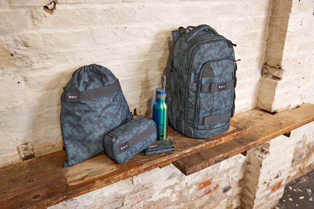 Lässig Schulrucksack - BOLD Origin Spots, Blau Vatertagsangebot