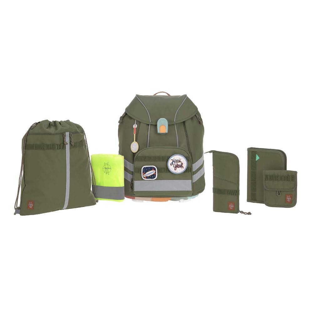 Lässig Schulranzen Set 7-teilig, Flexy Unique Olive