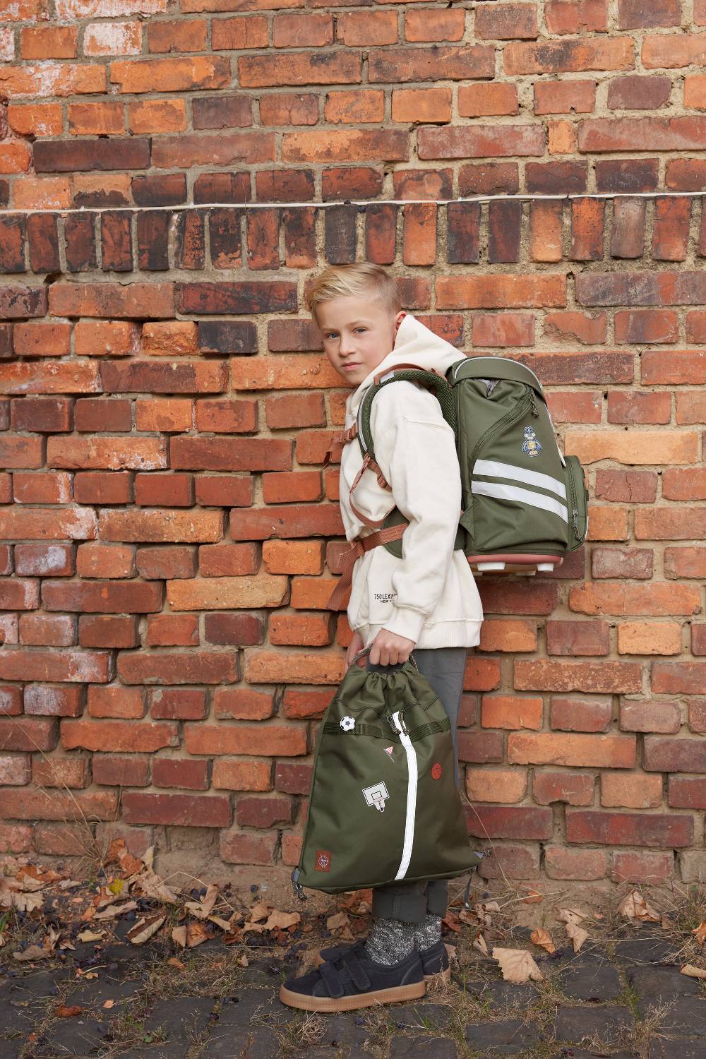 Lässig Schulranzen Set 7-teilig, Flexy Unique Olive Heißer Verkauf