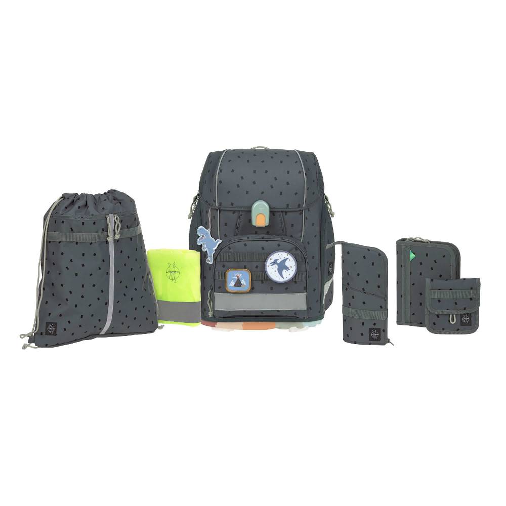 Lässig Schulranzen Set 7-teilig, Boxy Unique Speckles Anthracite