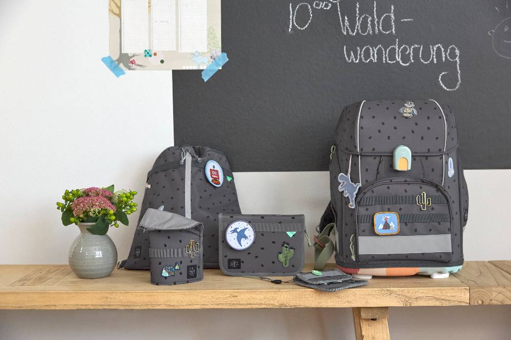 Lässig Schulranzen Set 7-teilig, Boxy Unique Speckles Anthracite Große Rabatte