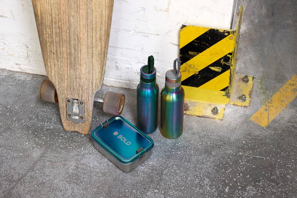 Lässig Edelstahl Kinder Trinkflasche Doppelwandig - BOLD, Blau Violett Tägliche Deals