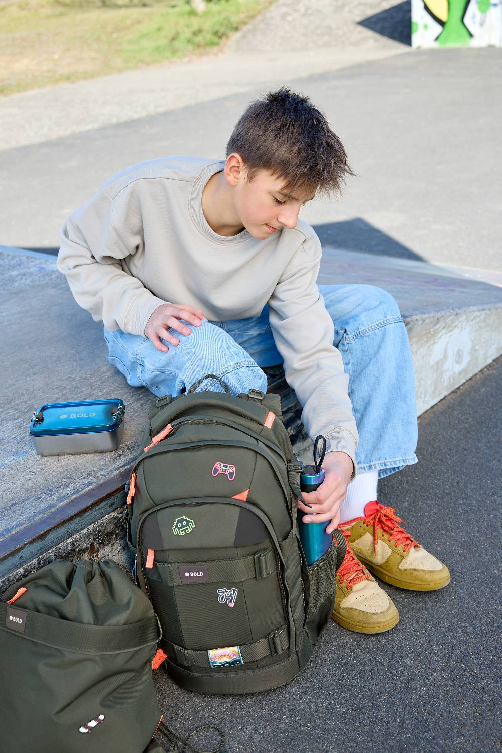 Lässig Schulrucksack - BOLD Origin, Oliv VIP-Rabatte