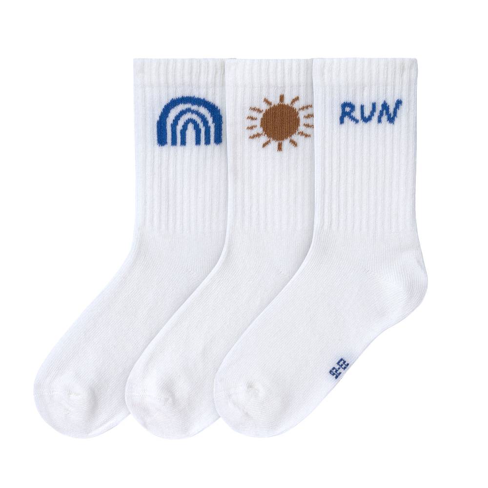 Lässig Tennissocken Kinder 3er-Set - Little Gang, Run Weiß