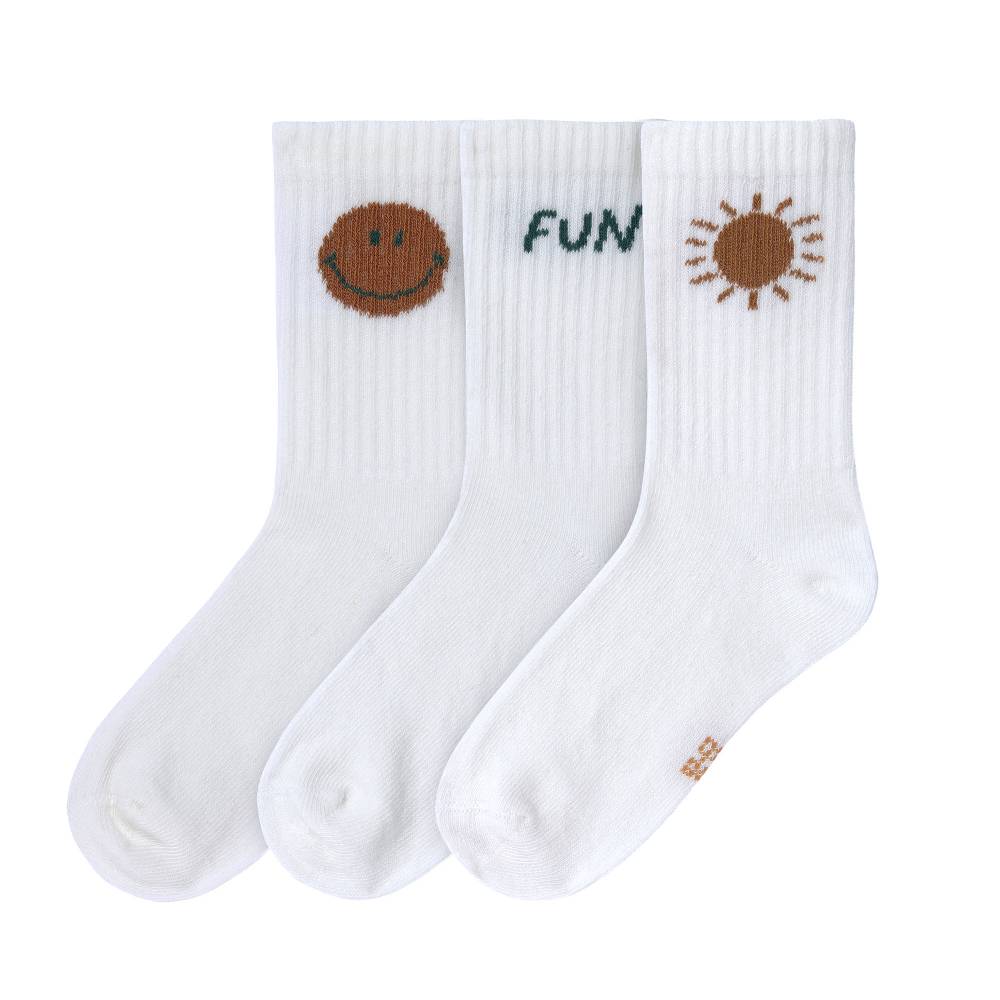 Lässig Tennissocken Kinder 3er-Set - Little Gang, Fun Weiß