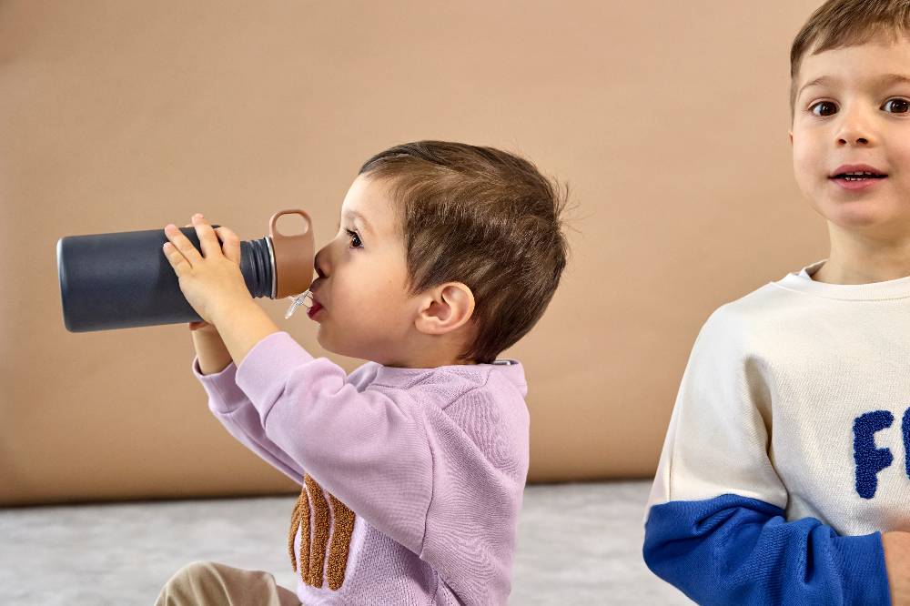 Lässig Edelstahl Kinder Trinkflasche - Little Gang, Smile, Blau Online Shopping