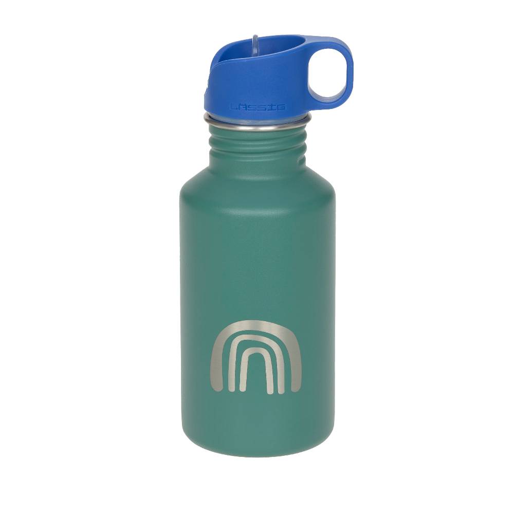 Lässig Edelstahl Kinder Trinkflasche - Little Gang, Regenbogen, Grün