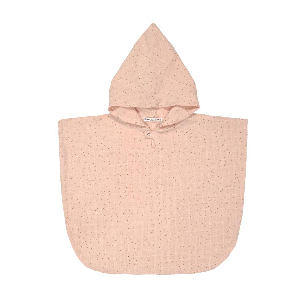 Lässig Badeponcho Kinder aus Musselin - Punkte, Rosa