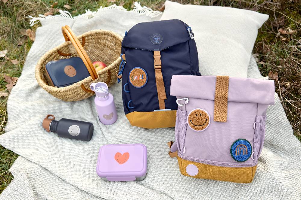 Lässig Brotdose Kinder - Edelstahl Lunchbox, Little Gang Herz Lila Jubiläumsangebot