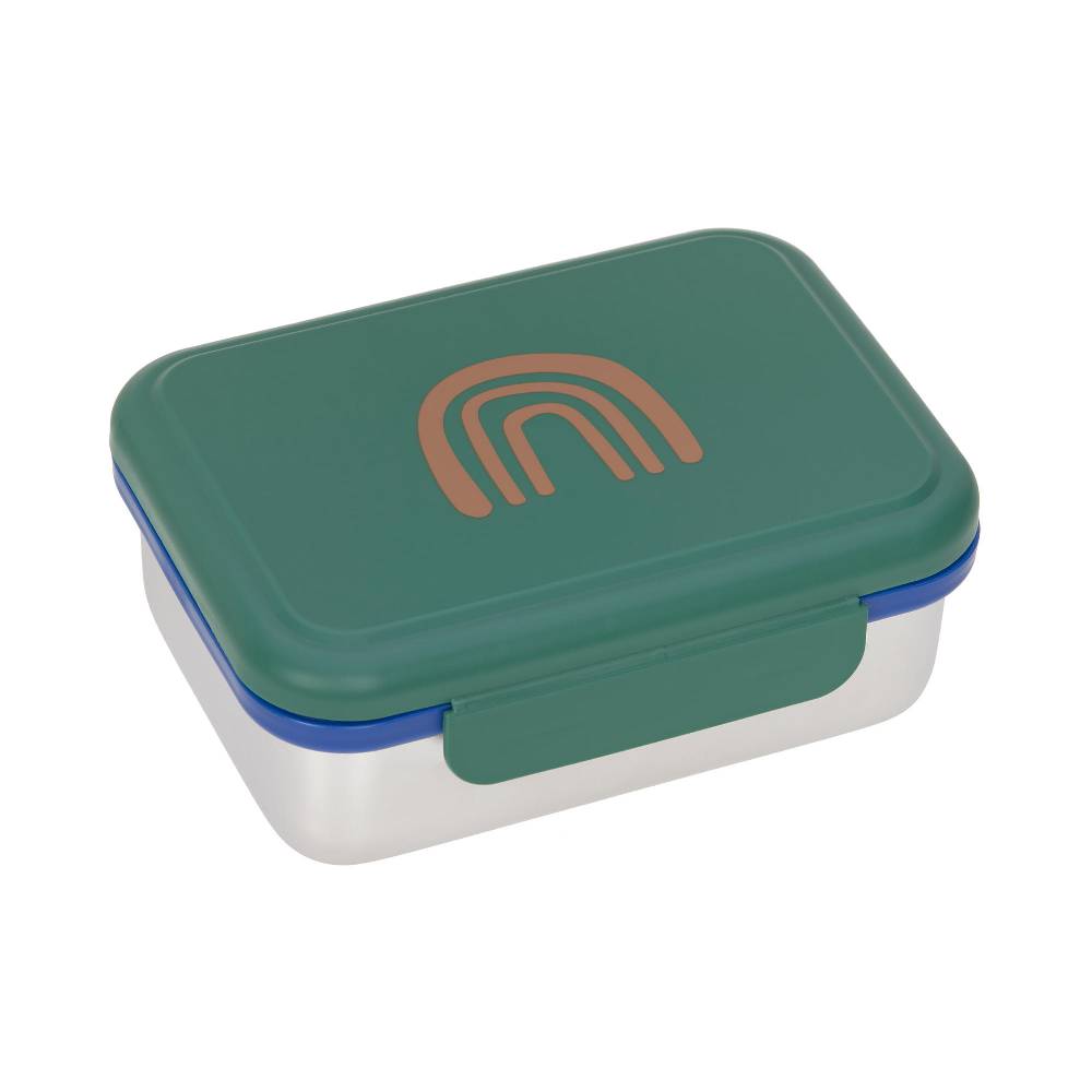 Lässig Brotdose Kinder - Edelstahl Lunchbox, Little Gang Regenbogen Grün