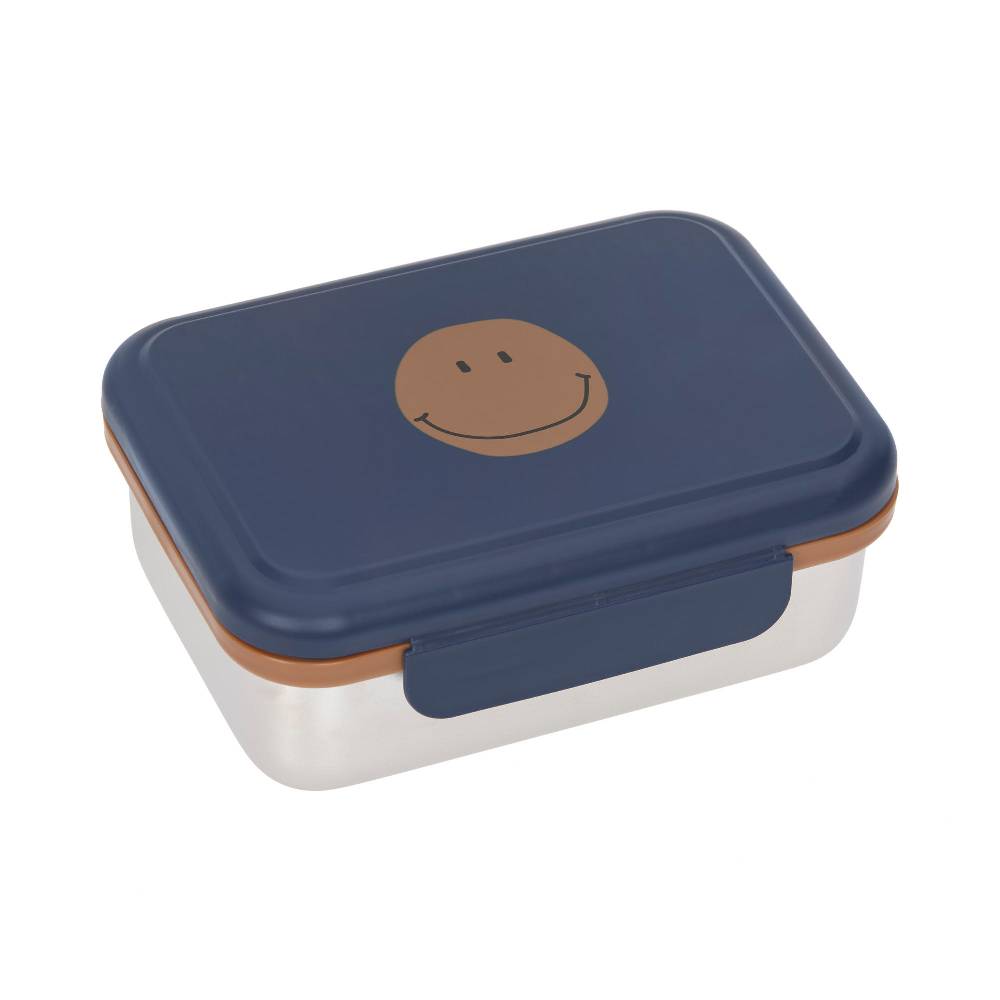Lässig Brotdose Kinder - Edelstahl Lunchbox, Little Gang Smile Blau