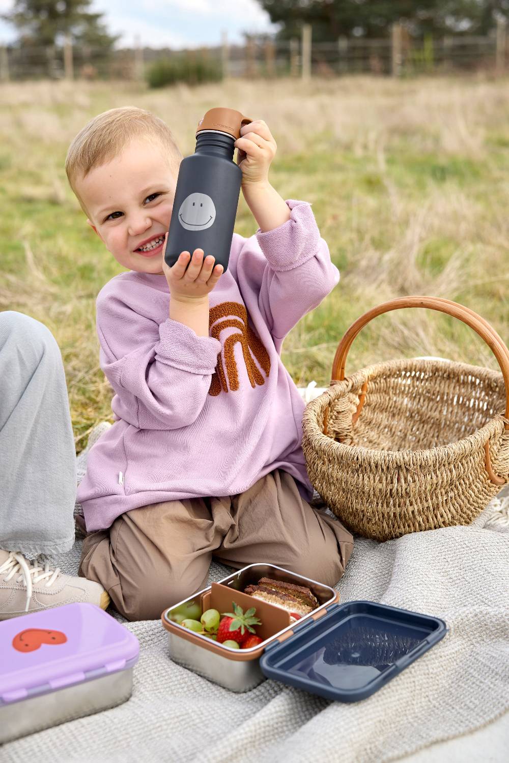 Lässig Brotdose Kinder - Edelstahl Lunchbox, Little Gang Smile Blau Heißer Verkauf