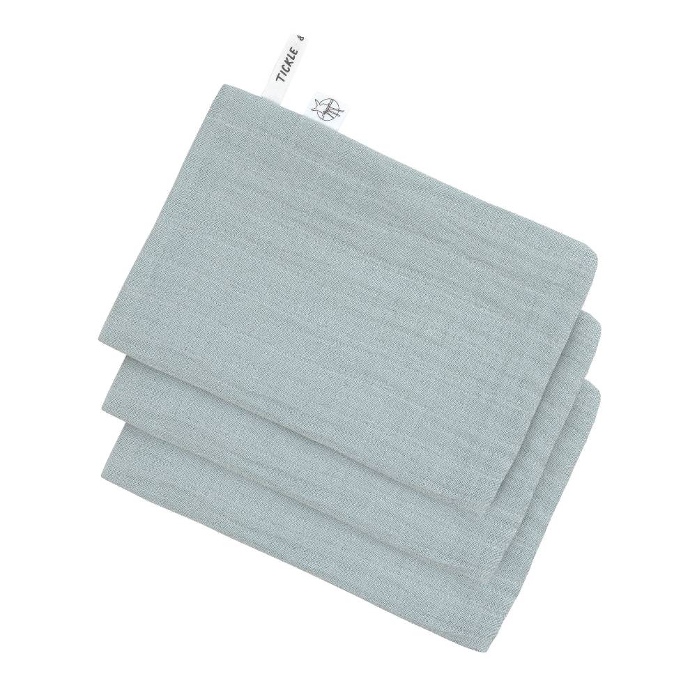 Lässig Mull Waschlappen Baby 3er Set, Hellblau Tiefpreis