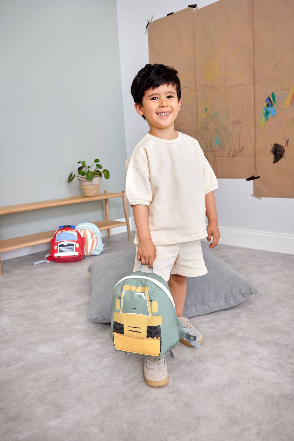 Lässig Kindergartenrucksack Tiny - Bagger, Gelb Wochenangebot
