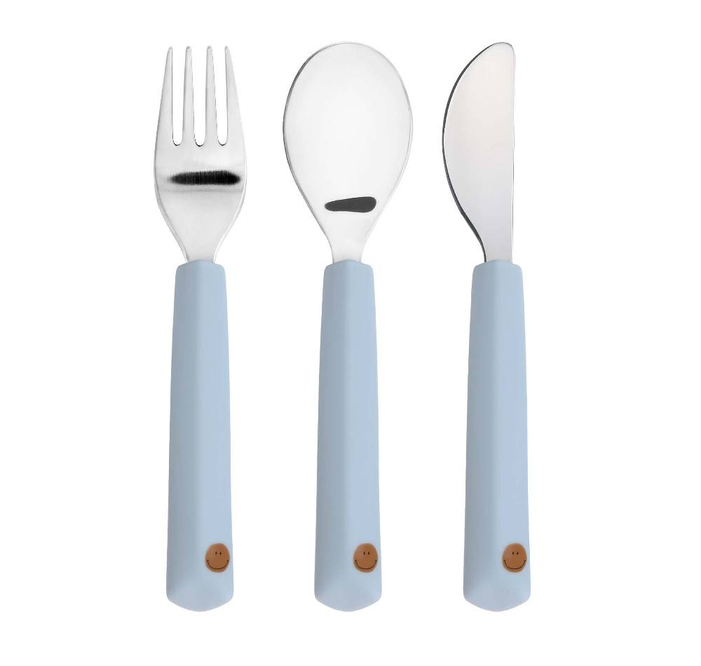 Lässig Kinderbesteck Set (Gabel, Löffel, Messer) - Happy Rascals, Smile JETZT KAUFEN