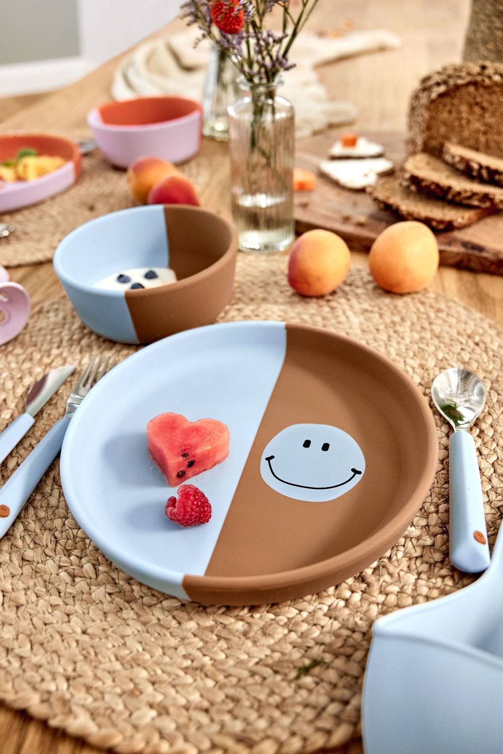 Lässig Kinderbesteck Set (Gabel, Löffel, Messer) - Happy Rascals, Smile JETZT KAUFEN