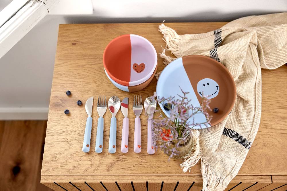 Lässig Kinderbesteck Set (Gabel, Löffel, Messer) - Happy Rascals, Herz Sonderangebot der Fabrik