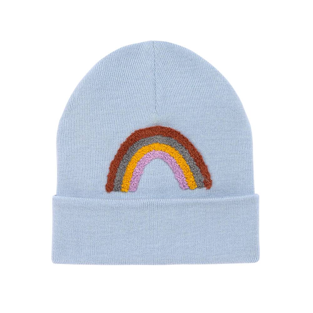 Lässig Beanie Mütze Kinder - Merino Wolle, Little Gang, Regenbogen Hellblau 50% Rabatt mit kostenlosem Versand