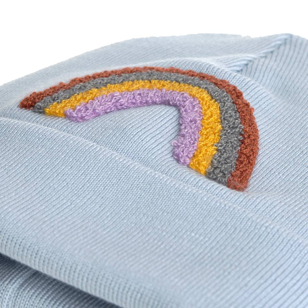 Lässig Beanie Mütze Kinder - Merino Wolle, Little Gang, Regenbogen Hellblau 50% Rabatt mit kostenlosem Versand